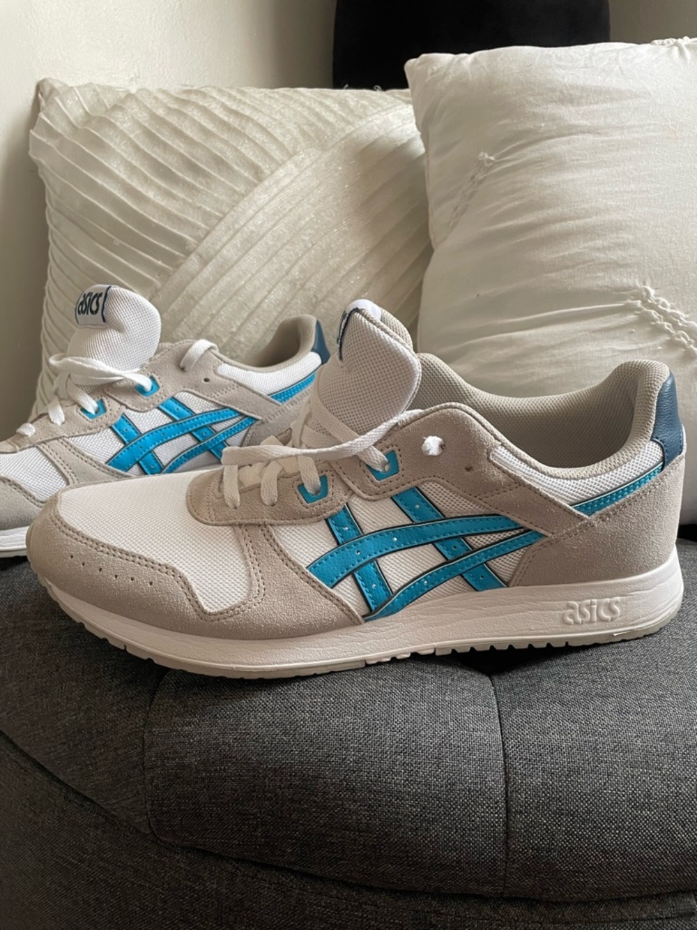 ASICS Lyte Classic White & Blue Athletic Sneakers